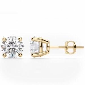 Renaissance Collection 14k Yellow Gold Filled CZ Stud Earrings 1 1/2 ct